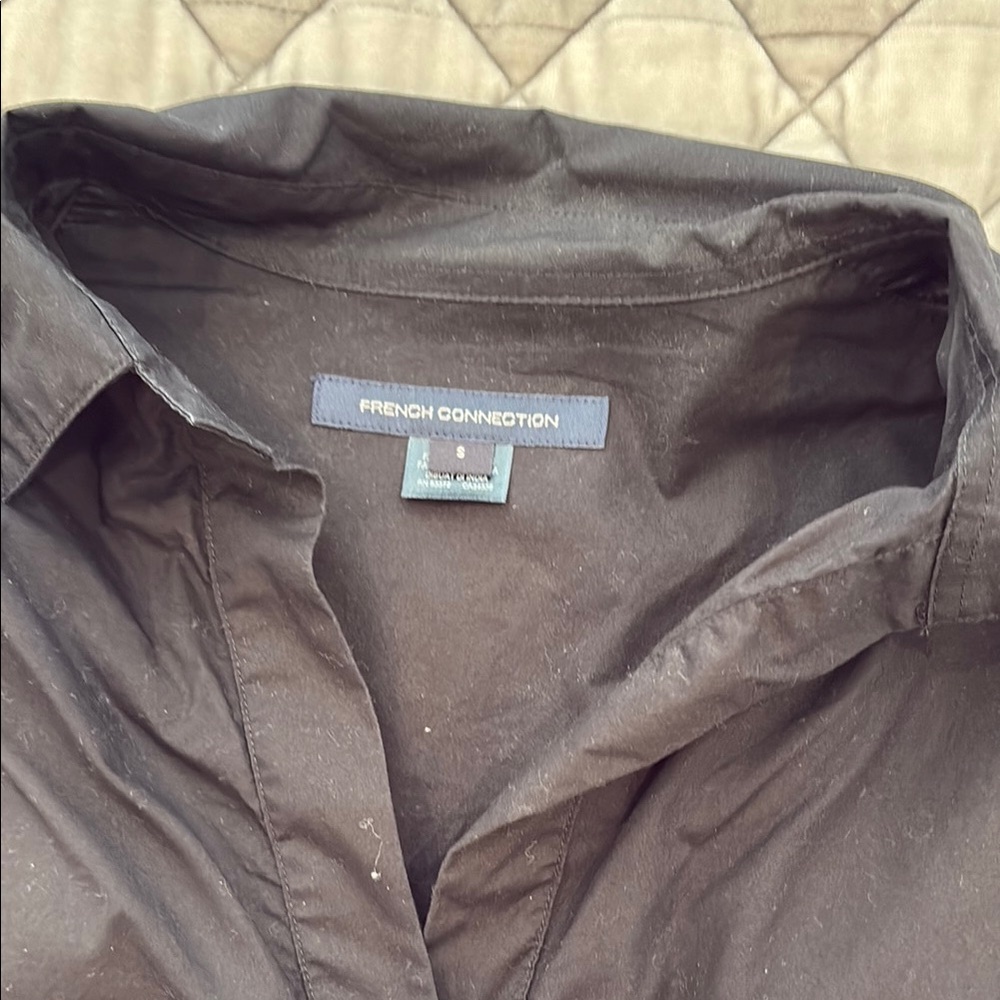 French Connection Black Button-Up Shirt